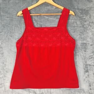 Womens Top‎ Medium Floral Lace Babydoll Y2K Coquette Fairy Feminine Dainty Tank